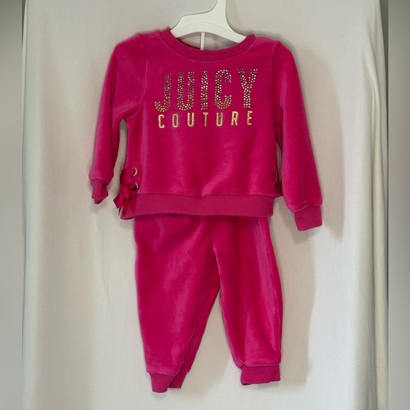 Juicy Couture Fuchsia Pink Baby tracksuit size 6/9 Month - Picture 1 of 5